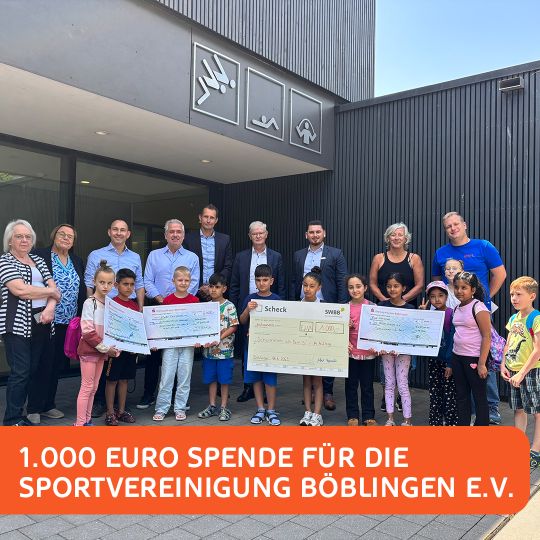 Übergabe einer Spende der SWBB an die Sportvereinigung Böblingen
